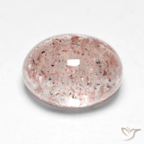 1.77 ct Pink Strawberry Quartz Stone, Natural Strawberry Quartz in Oval Cabochon Shape for Sale