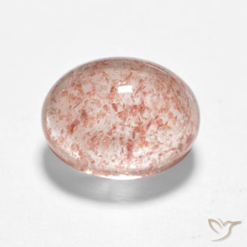 1.88 ct Pink Strawberry Quartz Stone, Natural Strawberry Quartz in Oval Cabochon Shape for Sale