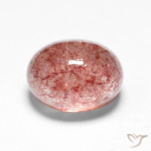 1.76 ct Pink Strawberry Quartz Stone, Natural Strawberry Quartz in Oval Cabochon Shape for Sale