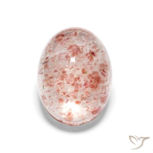 1.67ct Natural Earthy Pink Strawberry Quartz, Oval, Translucent