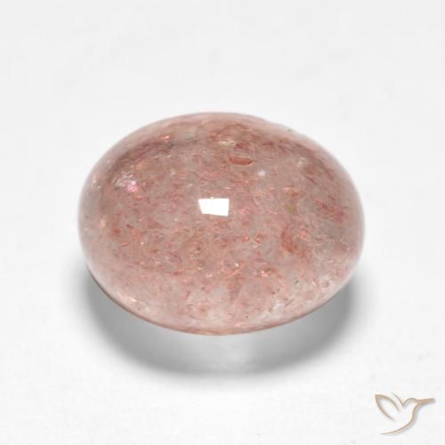 1.96 ct Pink Strawberry Quartz Stone, Natural Strawberry Quartz in Oval Cabochon Shape for Sale
