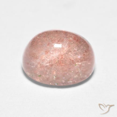 Strawberry Quartz Gemstone in 8 x 6 mm (calibrated) Size for Sale, Strawberry Quartz Stone in Peach Rose Color