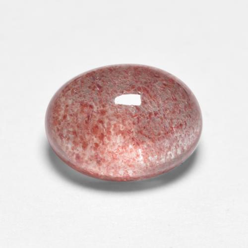 1.57 ct Pink Strawberry Quartz Stone, Natural Strawberry Quartz in Oval Cabochon Shape for Sale