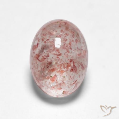 1.69ct Natural Medium Pink Strawberry Quartz, Oval, Translucent