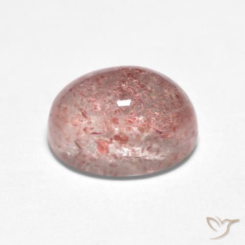 Strawberry Quartz Gemstone in 8 x 6 mm (calibrated) Size for Sale, Strawberry Quartz Stone in Medium Pink Color