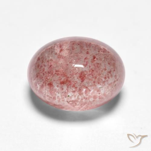 1.91 ct Pink Strawberry Quartz Stone, Natural Strawberry Quartz in Oval Cabochon Shape for Sale