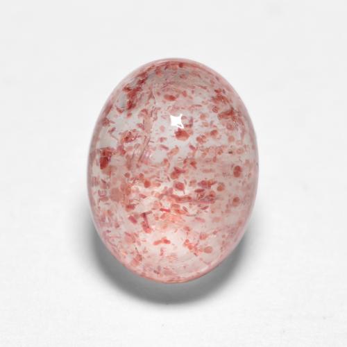 Rosado claro medio Cuarzo Fresa Gema - 1.7ct Cabujón Óvalo (ID: 553573)
