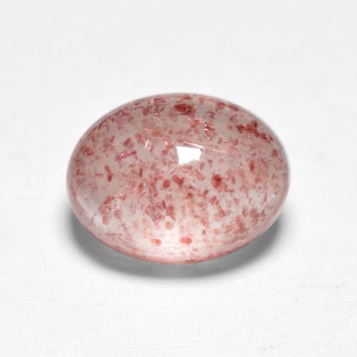 1.69 ct Pink Strawberry Quartz Stone, Natural Strawberry Quartz in Oval Cabochon Shape for Sale