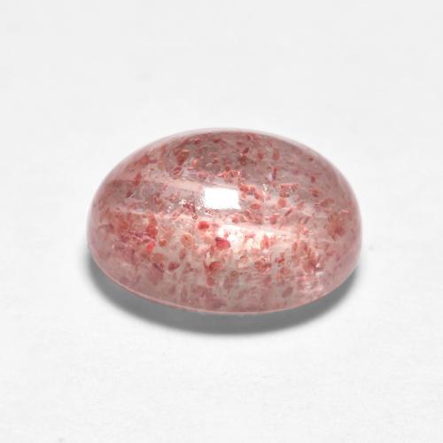 Strawberry Quartz Gemstone in 8.1 x 6.2 mm Size for Sale, Strawberry Quartz Stone in Medium-Light Pink Color