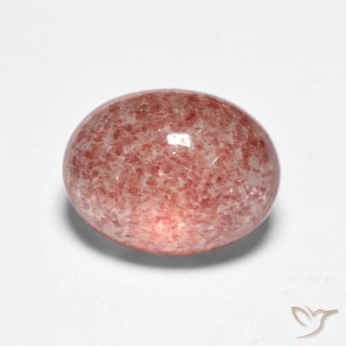 1.57 ct Pink Strawberry Quartz Stone, Natural Strawberry Quartz in Oval Cabochon Shape for Sale