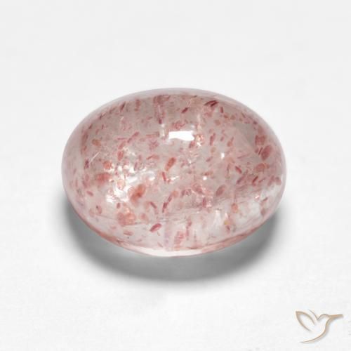 2.04 ct Pink Strawberry Quartz Stone, Natural Strawberry Quartz in Oval Cabochon Shape for Sale