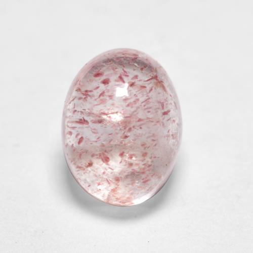 Светло-розовый Клубничный Кварц Камень - 1.7ct Овал Кабошон (ID: 553693)