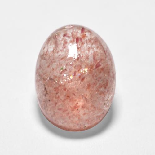 Earthy Pink Strawberry Quartz Gem - 1.5ct Oval Cabochon (ID: 553694)