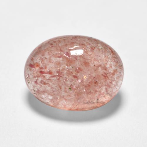 1.49 ct Pink Strawberry Quartz Stone, Natural Strawberry Quartz in Oval Cabochon Shape for Sale