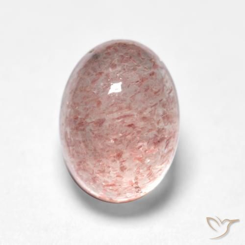 1.30ct Natural Medium Pink Strawberry Quartz, Oval, Translucent