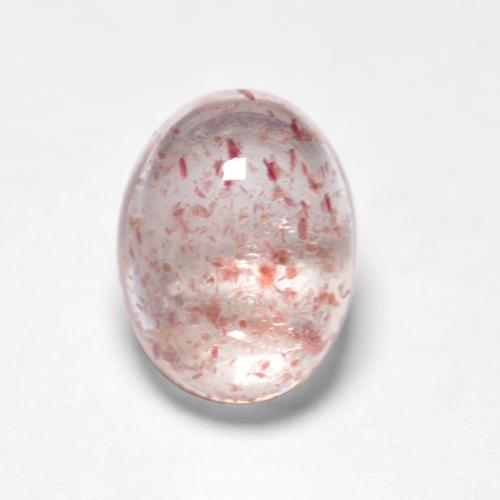 Light Pink Strawberry Quartz Gem - 1.5ct Oval Cabochon (ID: 553699)