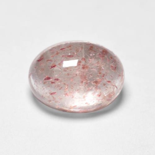 1.53 ct Pink Strawberry Quartz Stone, Natural Strawberry Quartz in Oval Cabochon Shape for Sale