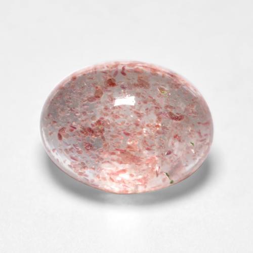 1.45 ct Pink Strawberry Quartz Stone, Natural Strawberry Quartz in Oval Cabochon Shape for Sale