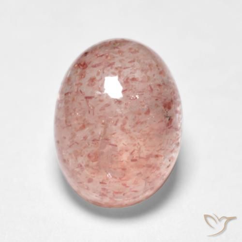 1.88ct Natural Flamingo Pink Strawberry Quartz, Oval, Translucent