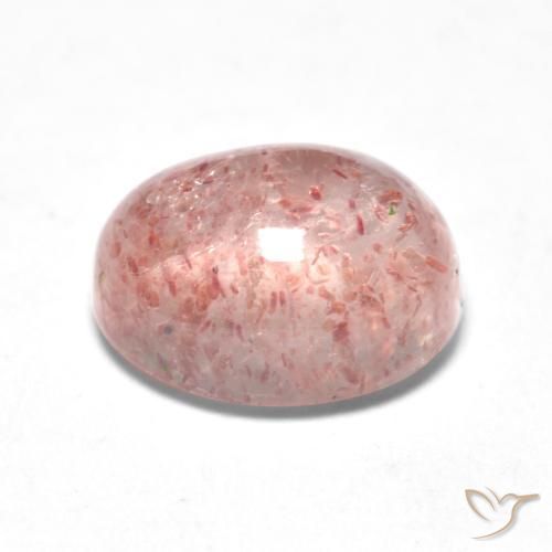 Strawberry Quartz Gemstone in 8.1 x 6.3 mm Size for Sale, Strawberry Quartz Stone in Flamingo Pink Color