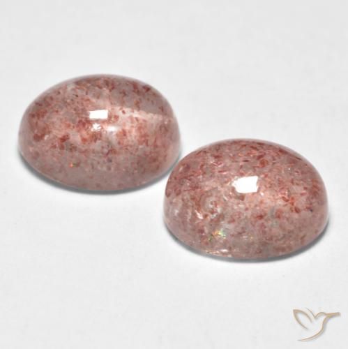 Strawberry Quartz Gemstones in 8 x 6 mm (calibrated) Size for Sale, Strawberry Quartz Stones in Light Pink Color