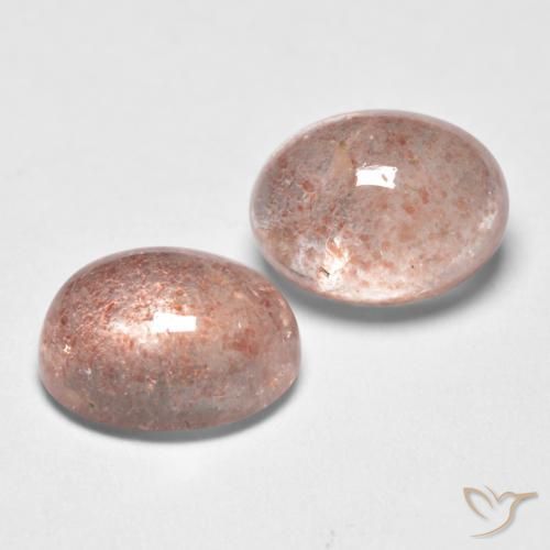 3.29 ctw Pink Strawberry Quartz Stones, Natural Strawberry Quartz in Oval Cabochon Shape for Sale