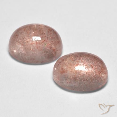 Strawberry Quartz Gemstones in 8 x 6 mm (calibrated) Size for Sale, Strawberry Quartz Stones in Light Pink Color