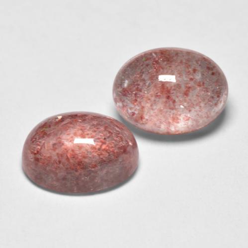 2.99 ctw Pink Strawberry Quartz Stones, Natural Strawberry Quartz in Oval Cabochon Shape for Sale