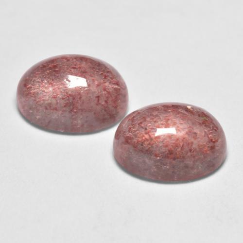 Strawberry Quartz Gemstones in 8.1 x 6.2 mm Size for Sale, Strawberry Quartz Stones in Medium Pink Color