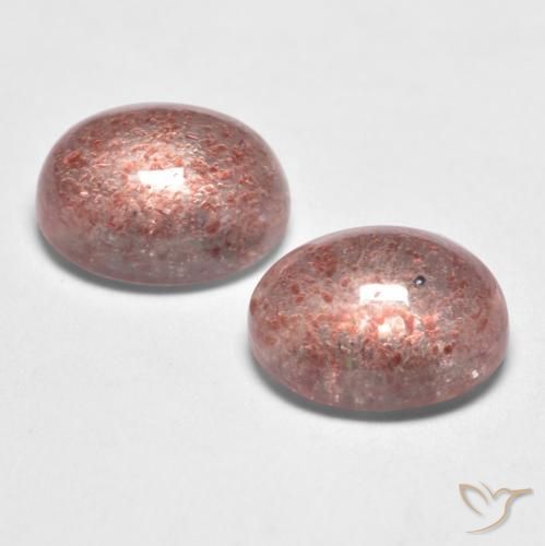 Strawberry Quartz Gemstones in 8.2 x 6.3 mm Size for Sale, Strawberry Quartz Stones in Deep Rose Pink Color