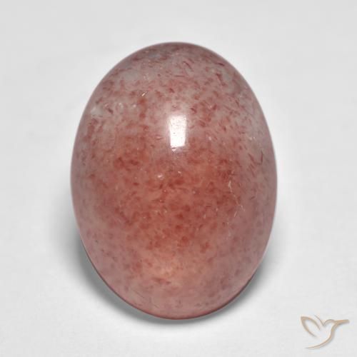 7.41ct Natural Brick Red Strawberry Quartz, Oval, Translucent