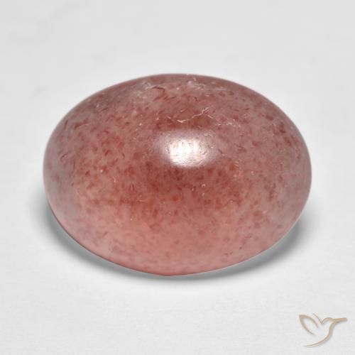 7.41 ct Pink Strawberry Quartz Stone, Natural Strawberry Quartz in Oval Cabochon Shape for Sale