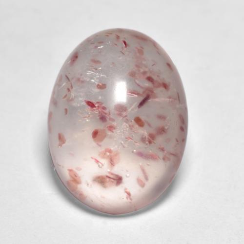 Light Pink Strawberry Quartz Gem - 7.7ct Oval Cabochon (ID: 554173)