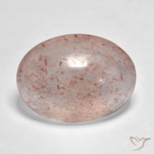 6.42 ct Pink Strawberry Quartz Stone, Natural Strawberry Quartz in Oval Cabochon Shape for Sale