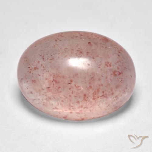 9.24 ct Pink Strawberry Quartz Stone, Natural Strawberry Quartz in Oval Cabochon Shape for Sale