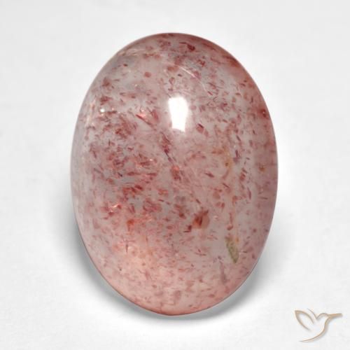7.71ct Natural Earthy Pink Strawberry Quartz, Oval, Translucent