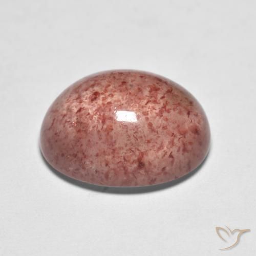 Strawberry Quartz Gemstone in 14 x 12 mm (calibrated) Size for Sale, Strawberry Quartz Stone in Deep Rose Pink Color