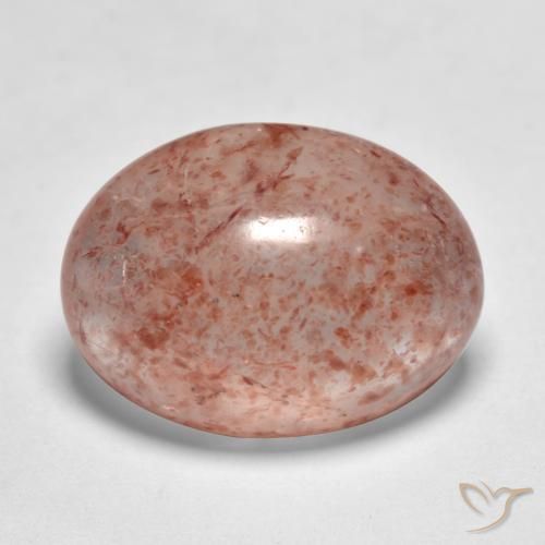 7.92 ct Pink Strawberry Quartz Stone, Natural Strawberry Quartz in Oval Cabochon Shape for Sale