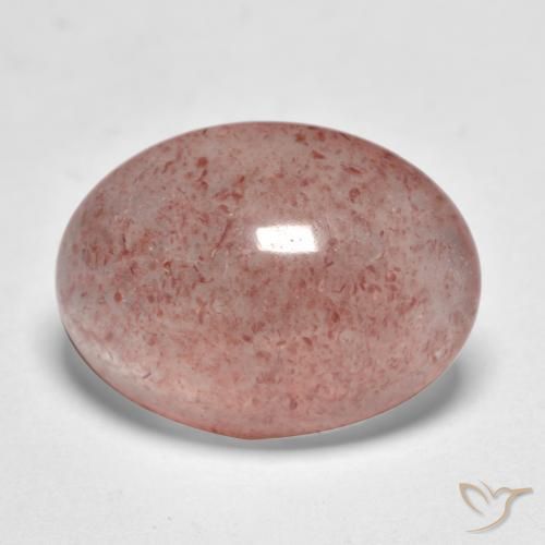 7.24 ct Pink Strawberry Quartz Stone, Natural Strawberry Quartz in Oval Cabochon Shape for Sale