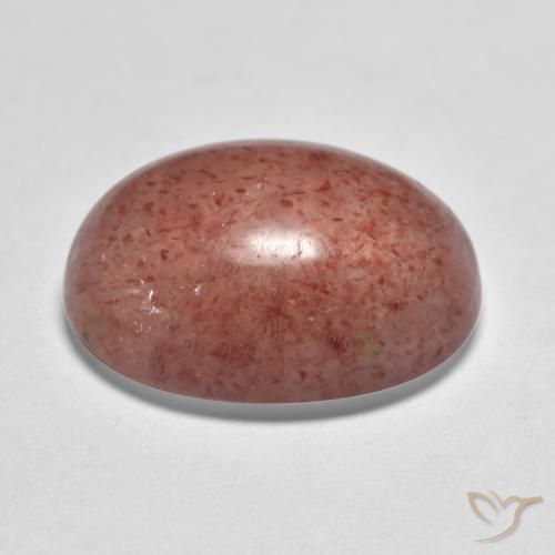 Strawberry Quartz Gemstone in 16 x 12 mm (calibrated) Size for Sale, Strawberry Quartz Stone in Earthy Reddish Pink Color