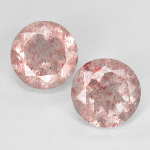 Light Pink Strawberry Quartz Gem - 0.5ct Round Facet (ID: 554462)