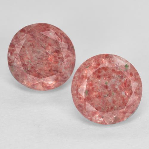 Raspberry Pink Strawberry Quartz Gem - 0.6ct Round Facet (ID: 554465)