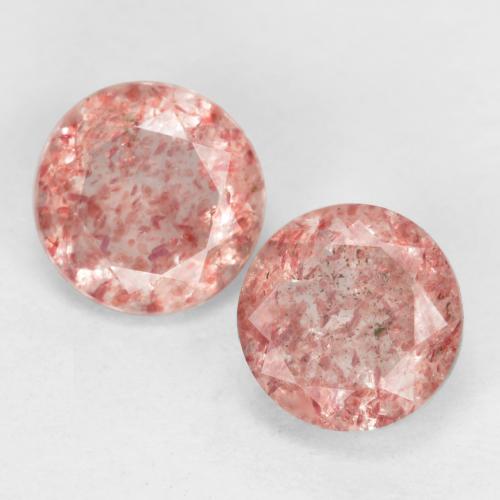Light Pink Strawberry Quartz Gem - 0.5ct Round Facet (ID: 554467)