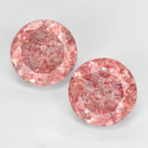 Medium Pink Strawberry Quartz Gem - 0.5ct Round Facet (ID: 554469)