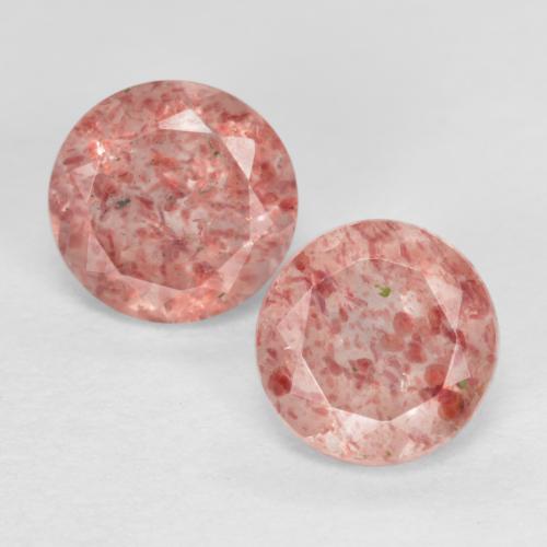 Rose moyen Quartz Fraise gemme - 0.5ct Facette ronde (ID: 554470)