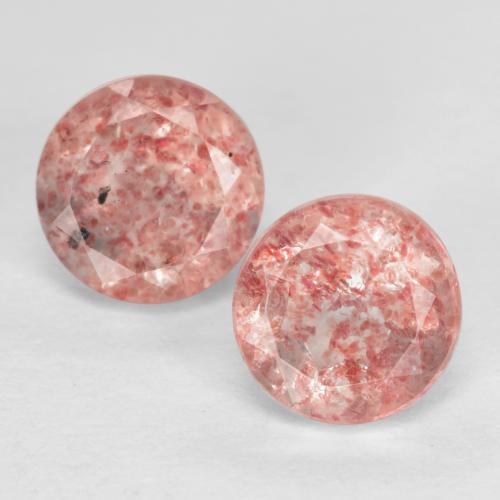 Medium Pink Strawberry Quartz Gem - 0.6ct Round Facet (ID: 554471)