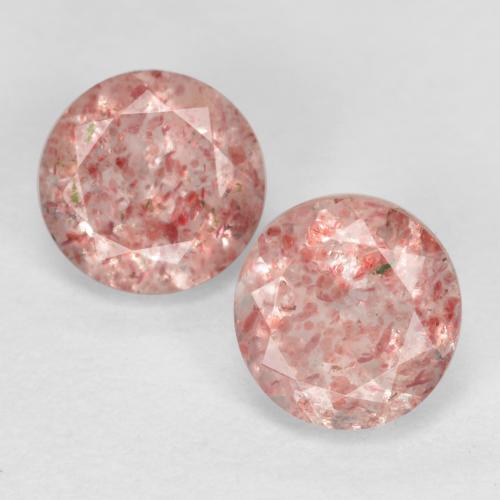 Medium Pink Strawberry Quartz Gem - 0.5ct Round Facet (ID: 554473)