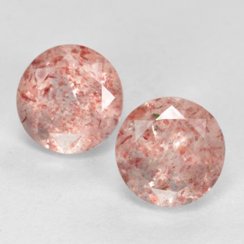 Earthy Pink Strawberry Quartz Gem - 0.6ct Round Facet (ID: 555548)