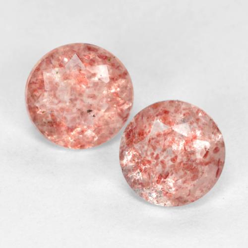Raspberry Pink Клубничный Кварц Камень - 0.4ct Круглая Фасетная Огранка (ID: 555551)