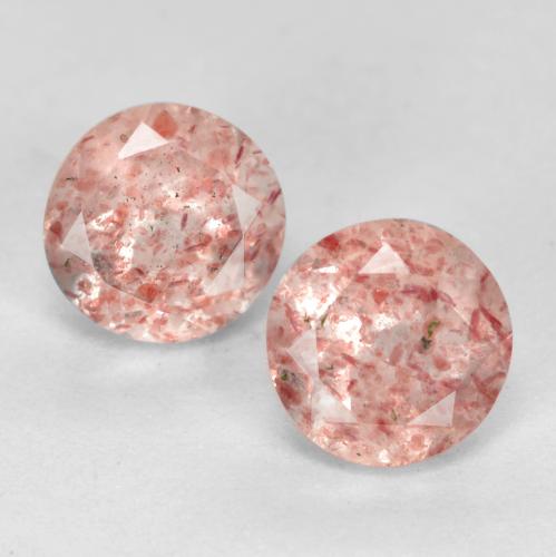 Earthy Pink Strawberry Quartz Gem - 0.6ct Round Facet (ID: 555555)